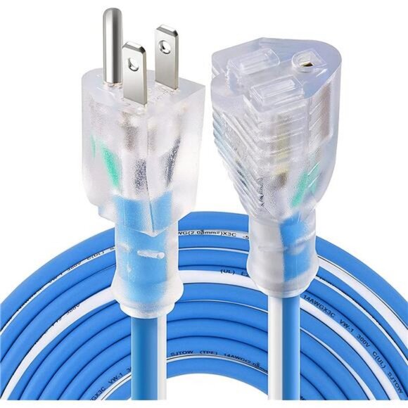 Outdoor 14/3 Extension Cord 14AWG 100FT 13Amp 1625Watts, (100ft/30.48m) - Picture 7 of 7